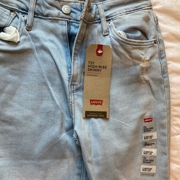 Levis 721 high rise skinny jeans! NWT size 26 - Picture 4 of 8